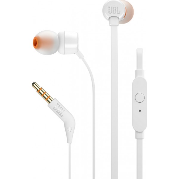 JBL T110 In-ear Handsfree με Βύσμα 3.5mm Λευκό